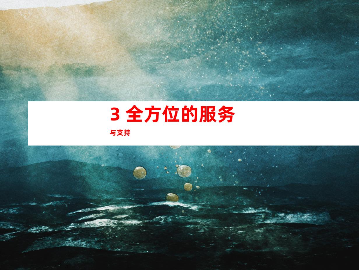 3. 全方位的服务与支持